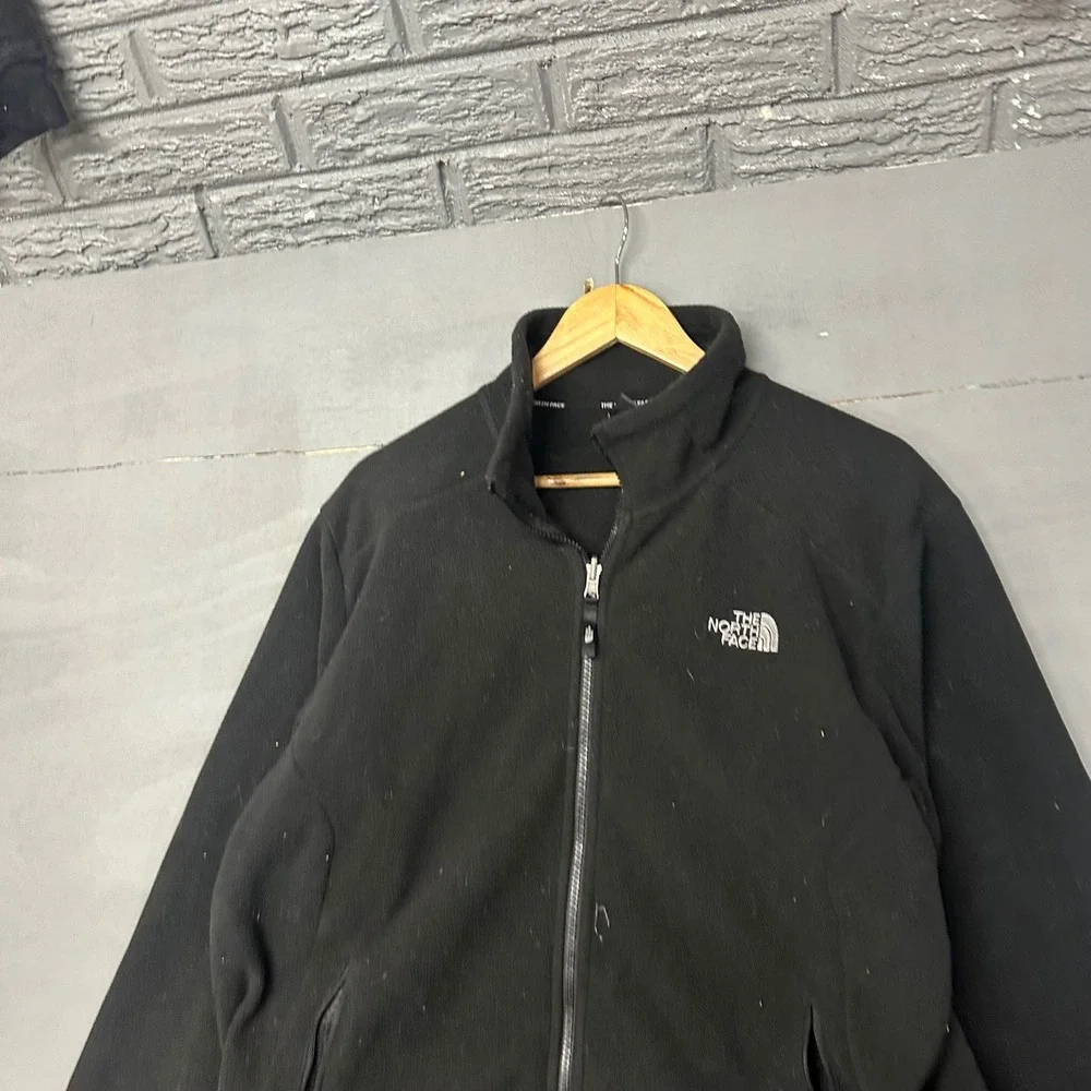 The North Face Mens Full Zip Fleece Jacket Black Mock‎ Neck Large Regular